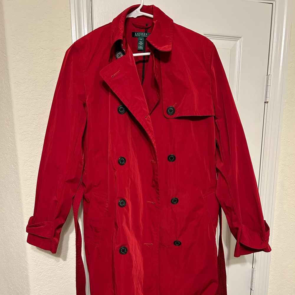Ralph Lauren double breasted red coat medium.